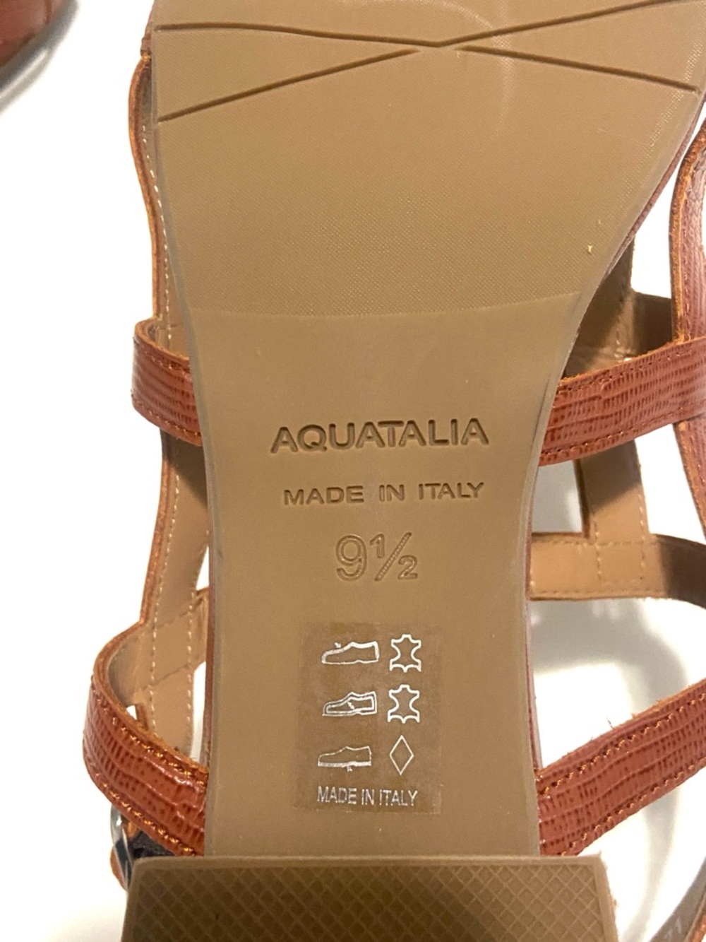 Aquatalia Harlie Leather cage Sandal in Russel - Picture 9 of 9